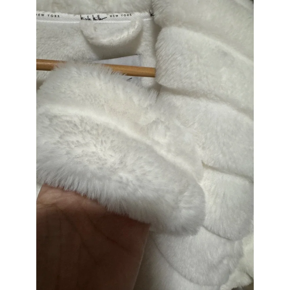Nicole Miller New York Plush White Spa Robe Womens S/M Belted cozy Lounge